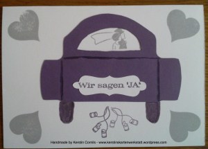 Hochzeit lila Auto