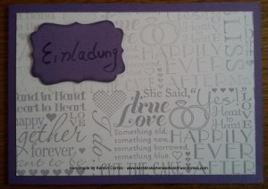 Hochzeit Lila schrift