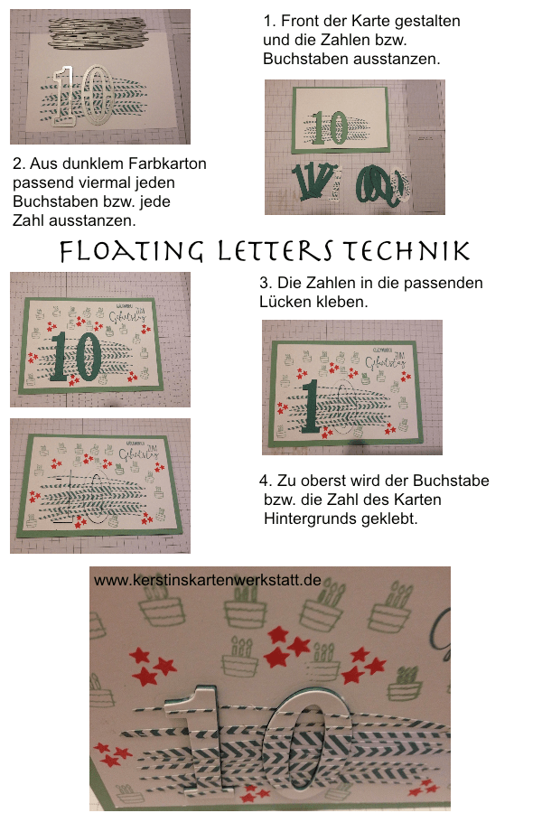 Bebilderte Anleitung für die Floating Letters Technik