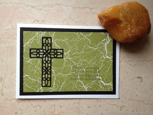 Trauerkarte in Olivgrün und Schwarz mit Stampin Up Produkten gestaltet