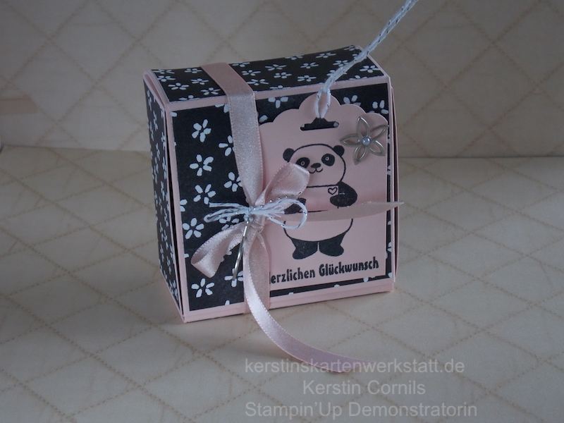 Box ohne kleben mit Produkten von Stampin Up gestaltet.