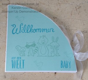 Cirlce Fold Up Card zur Geburt eines Jungen gestaltet von Kerstin Cornils mit Stampin Up Produkten