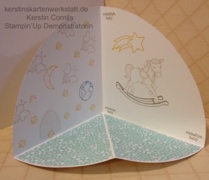 Gestalteter Rohbau einer Circle Fold Up Card von Kerstin Cornils