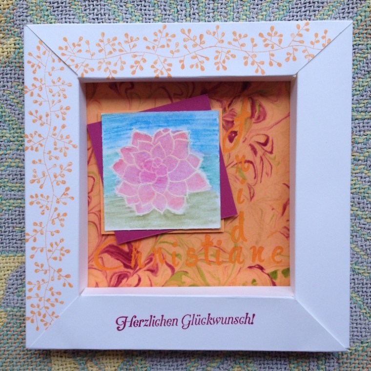 Auftragsarbeit: Rahmenkarte zum Geburtstag