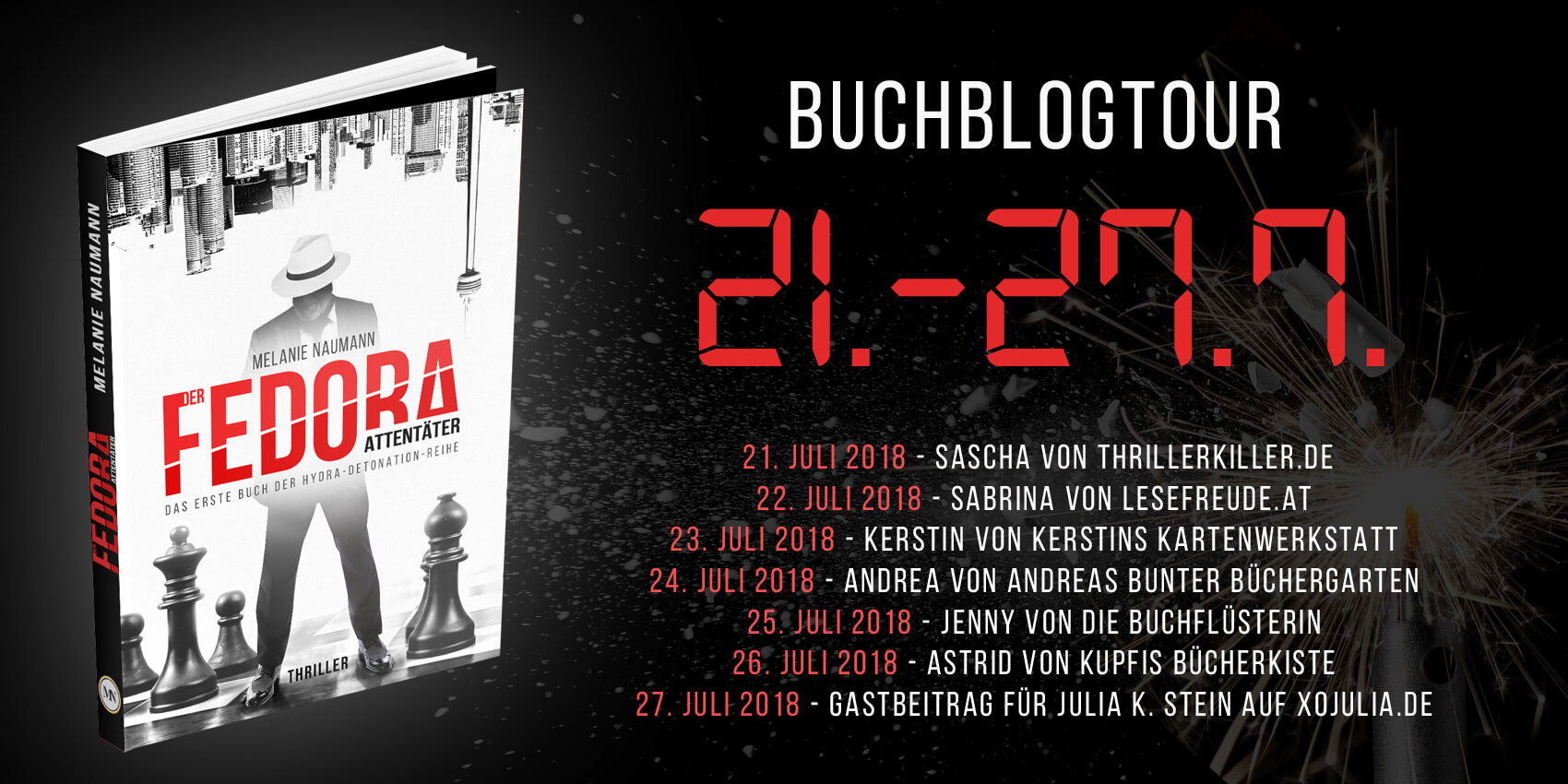 Blogtour zum BUch: Der Fedora Attentäter von Melanie Naumann inklusive Rezension