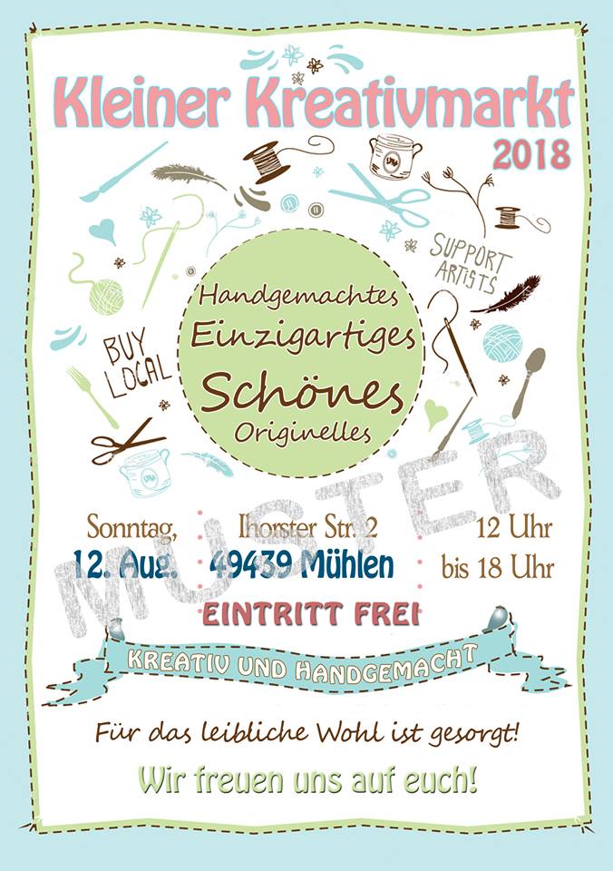 Kleiner Kreativmarkt in Mühlen am 12. August 2018