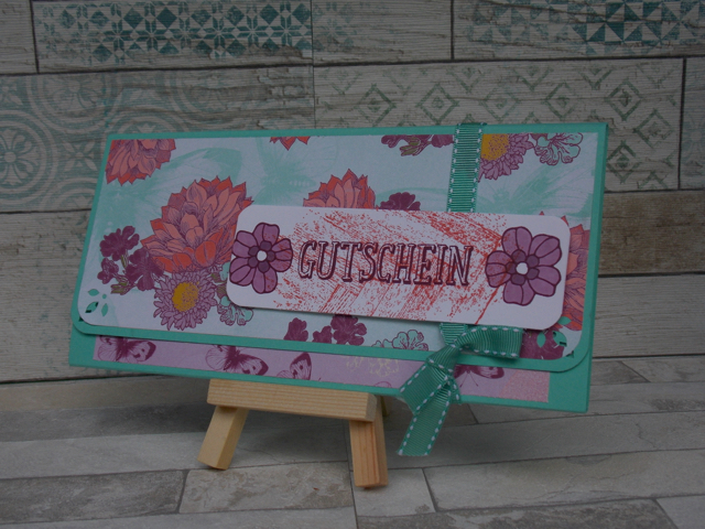 Gutschein mit Stampin Up Produkten gebastelt