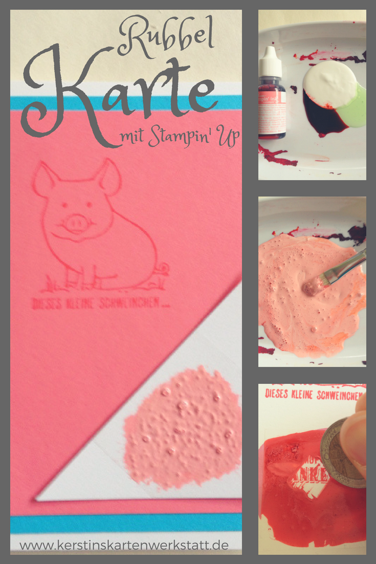 Rubbel Karte mit Stampin' Up Farben, Karte mit Rubbelfeld, Rubbel Karten selber basteln, Anleitung