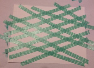 Raster Screen Technik mit Flüsterweißem Papier von Stamin'Up und Washi Tape