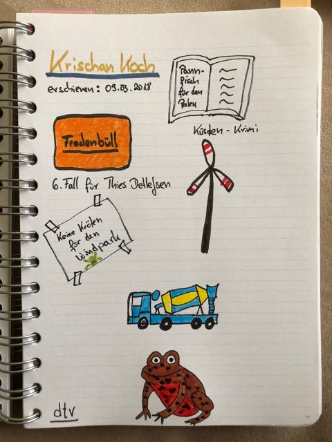 Sketchnote zum Roman Pannfisch für den Paten von Krischan Koch
