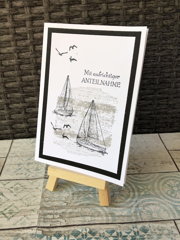 Trauerkarte Segler und Möwen