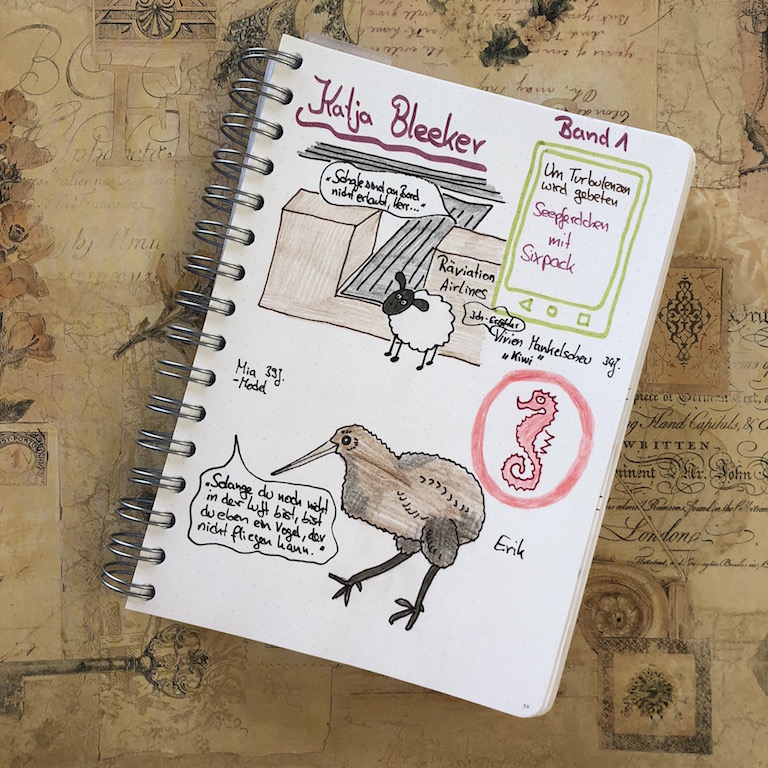 UTwg Seepferdchen mit Sixpack von Katja Bleeker Sketchnote zum Buch