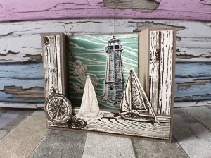 Bridge Card Leuchtturm und Segel