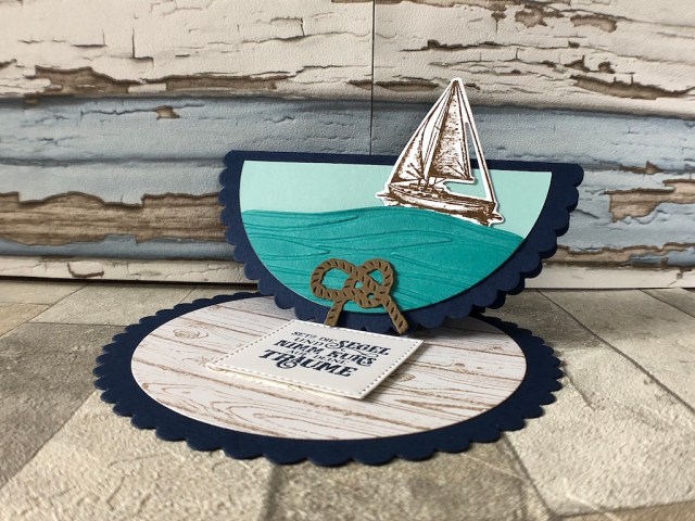 Easelcard Rund mit Segelboot