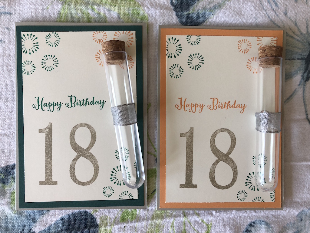 Reagenzglaskarte zum 18. Geburtstag