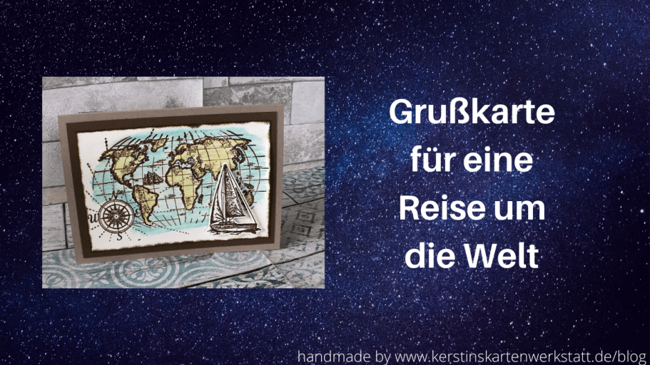 Weltkarte mit Segelboot