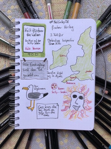 Kalt flüstern die Wellen von Kate Penrose Sketchnote zum Buch