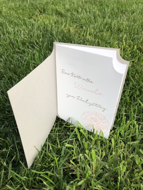 Buchkarte zur Silberhochzeit mit Embossing