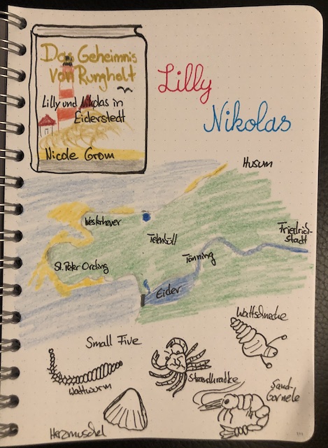 Das Geheimnis von Rungholt von Nicole Grom Sketchnote und Rezension zum Buch von Kerstin Cornils