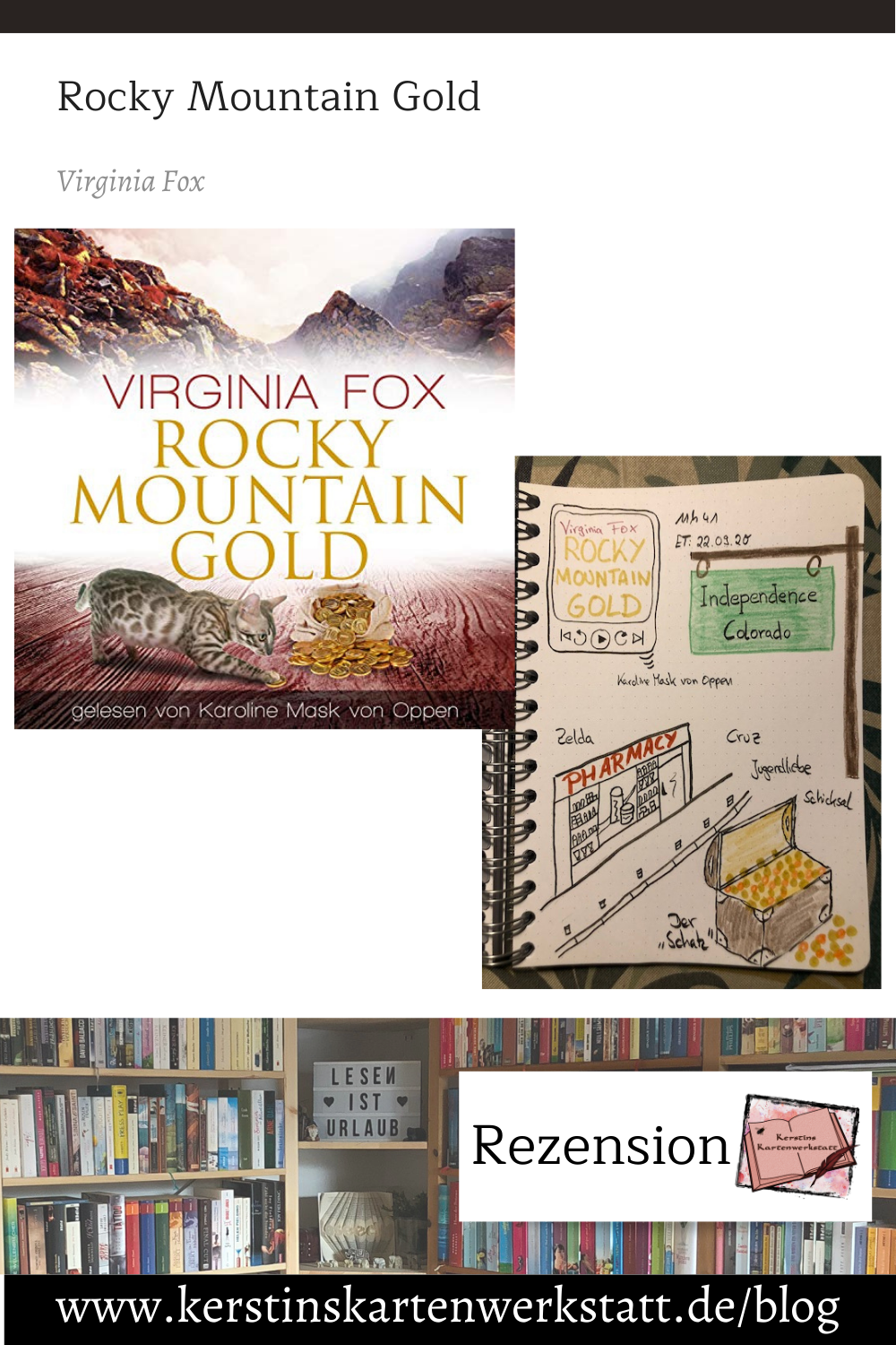 Rocky Mountain Gold von Virginia Fox Sketchnote und Rezension zum Hörbuch von Kerstin Cornils