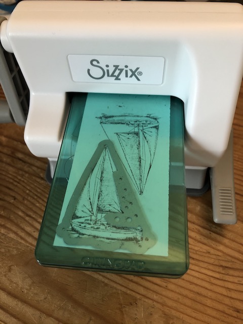 Grußkarte mit Sonnenuntergang, der erst mit den Aquarellstiften von Stampin' Up gemalt wurde und dann mit einem Wassertankpinsel in Form gebracht wurde.