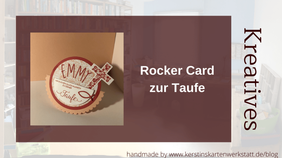 Rocker Card zur Taufe in Blütenrosa