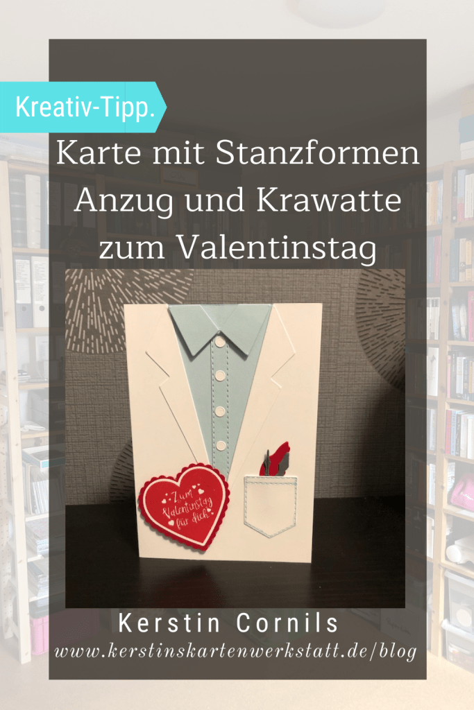 Apotheken Karte mit Stanzformen Anzug und Krawatte zum Valentinstag