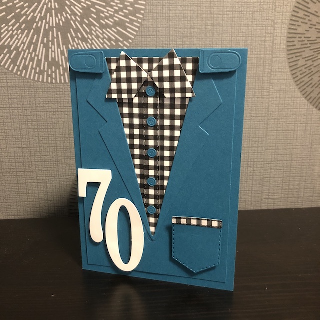 Männerkarte zum 70. Geburtstag in Petrol