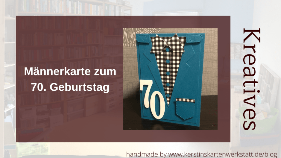 Männerkarte zum 70. Geburtstag in Petrol