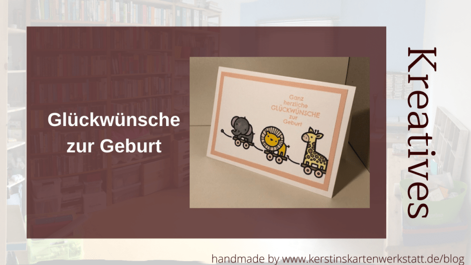 Babykarte zur Geburt mit dem Stempelset Verspieltes zur Geburt für Mädchen