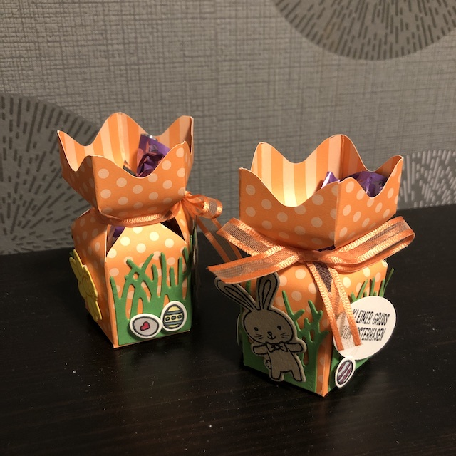 Süße Verpackung zu Ostern mit Hase und Ostereiern