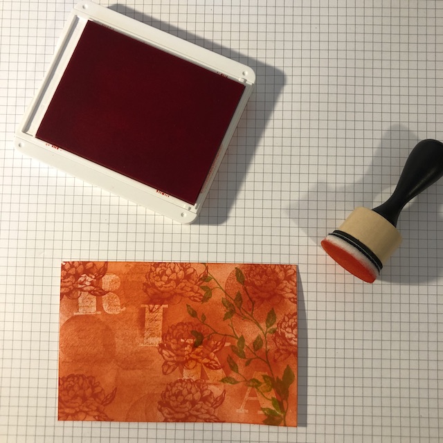 Stempeltechnik: Floating Letters und Josephs Coat Technik für eine Karte zum 50. Geburtstag