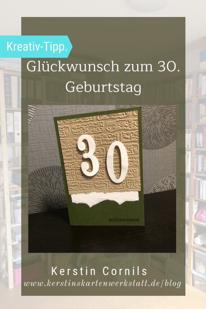 Geburtstagskarte zum 30. in Grün mit Mauer