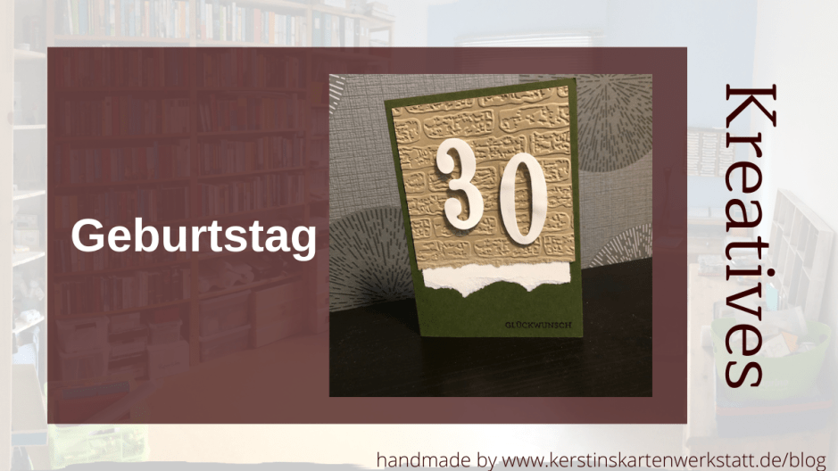 Geburtstagskarte zum 30. in Grün mit Mauer