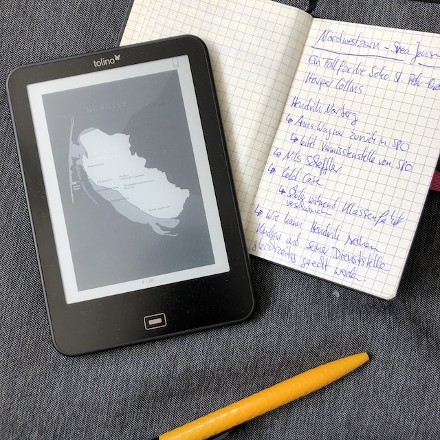 Eine Karte von St. Peter Ording mit meinen Notizen zum Kriminalroman: Nordwestzorn von Svea Jensen