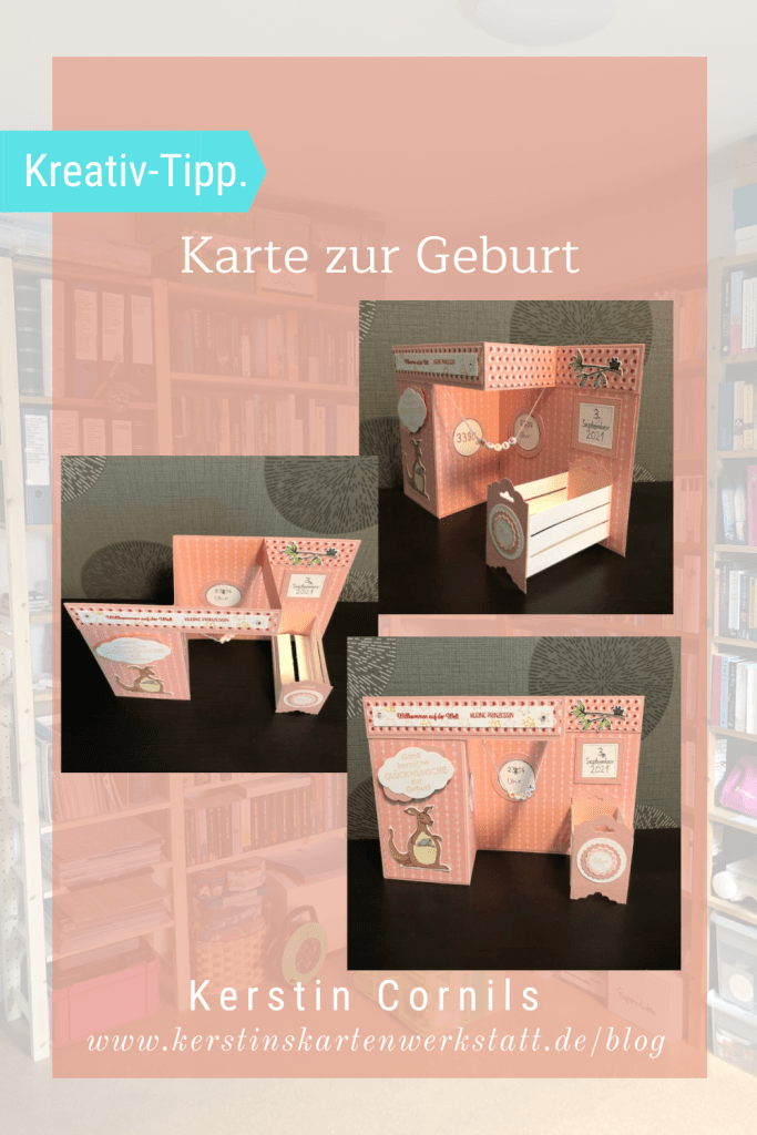 Double Z Fold Card zur Geburt eines Mädchens in Rosa. Willkommen auf der Welt kleine Prinzessin.