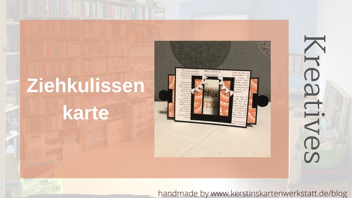 Selbst gebastelte Ziehkulissenkarte als Gutschein für einen Kinobesuch. Die Karte kann man rechts und links an den schwarzen Kreisen auseinander ziehen. So geht der Vorhang auf und dahinter erscheint der Text für den Gutschein.