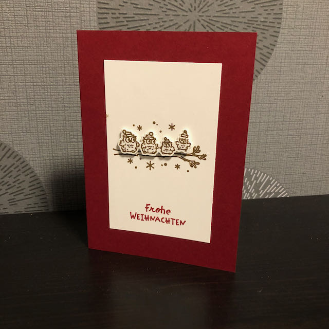 Weihnachtskarte 2021 Chili mit Eulen