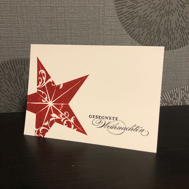 Weihnachtskarte 2021 Flüsterweiß mit Stern