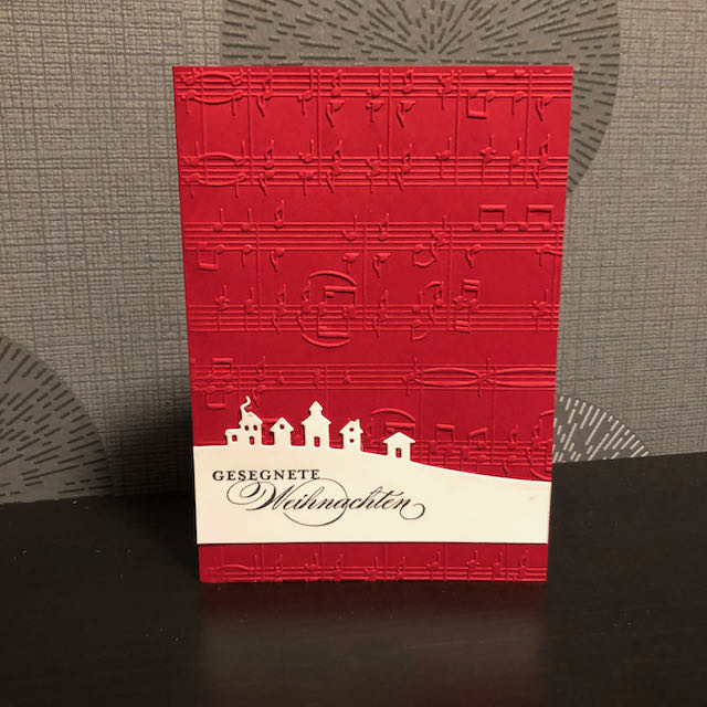 Weihnachtskarte 2021 Glutrot mit Noten