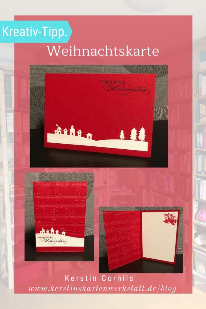 Weihnachtskarte 2021 Glutrot mit Noten