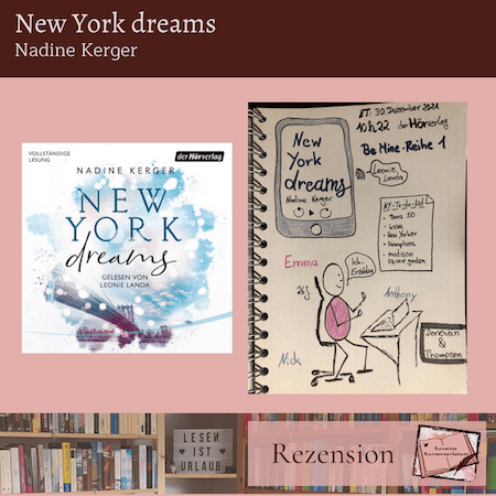 Beitragsbild zur Rezension: New York Dreams von Nadine Kerger, gelesen von Leonie Landa von derHörverlag.