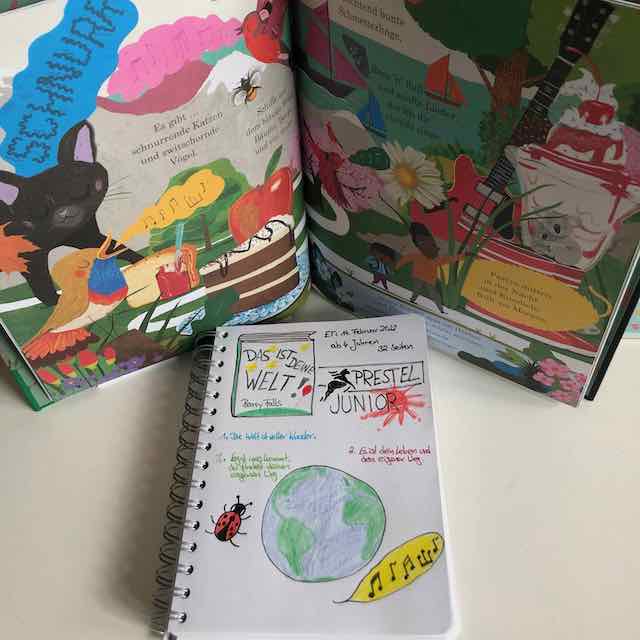 Beitragsbild zur Rezension: Das ist deine Welt von Barry Falls. Zu sehen ist das Cover und Sketchnotes zum Buch