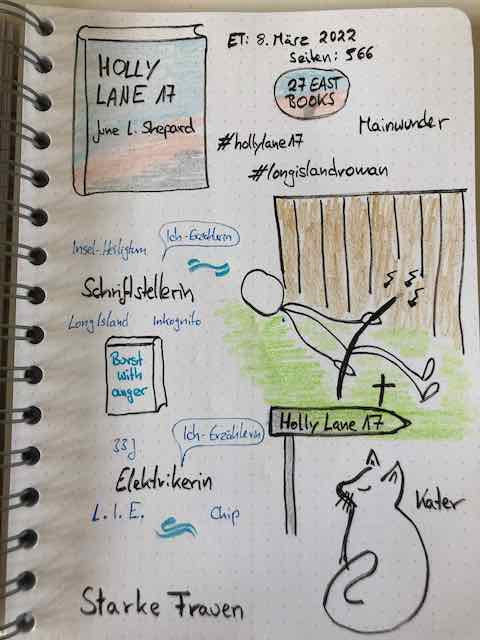 Sketchnotes zur Rezension von: Holly Lane 17 von June L. Shepard