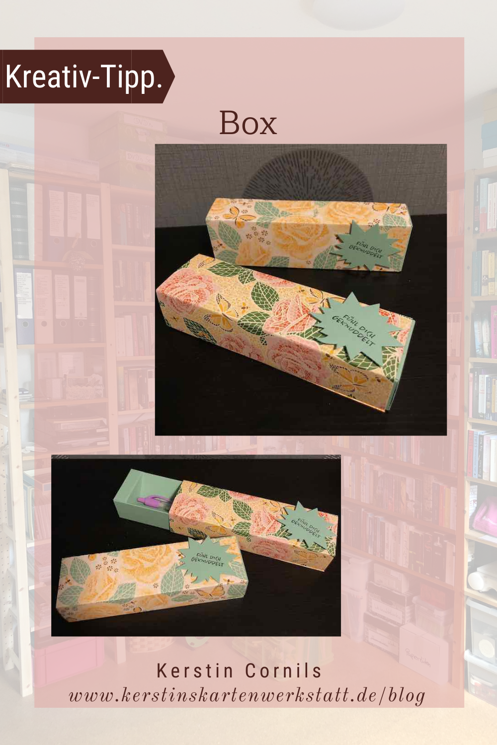 Verpackung für Kugelschreiber selbst gebastelt