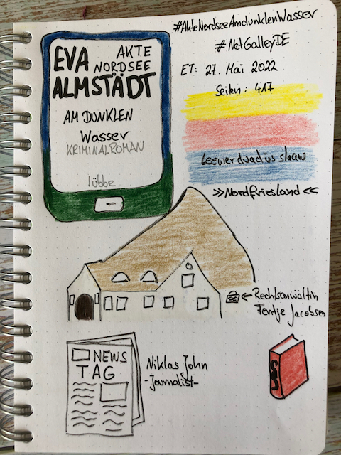 Rezension mit Sketchnotes zum Roman: Akte Nordsee: Am Dunklen Wasser von Eva Almstädt