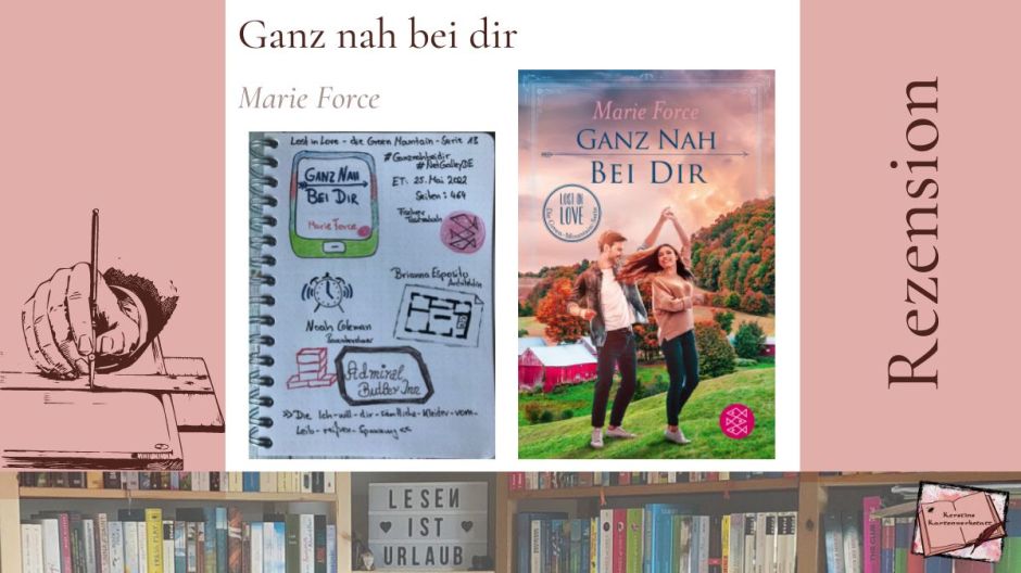 Rezension zum Liebesroman: Ganz nah bei dir von Marie Force mit Sketchnotes zum Buch