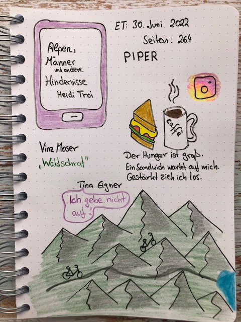 Sketchnotes zum Liebesroman: Alpen Männer und andere Hindernisse von Heidi Troi