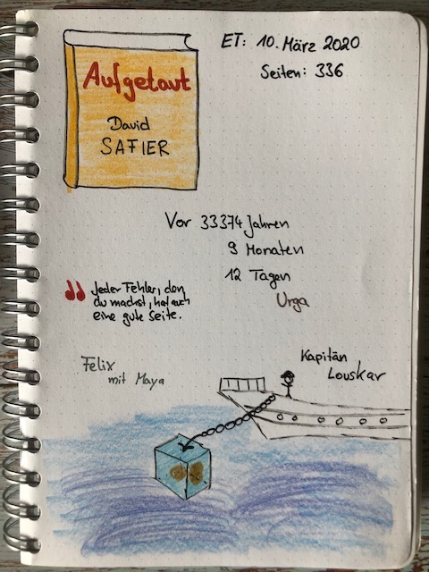 Sketchnotes zur Rezension von Aufgetaut von David Safier