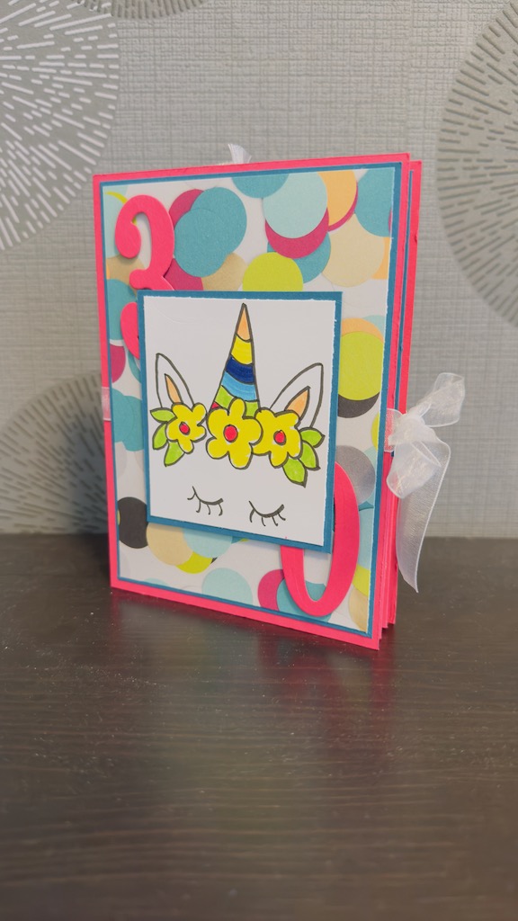 Concertina Pop up Card mit Einhorn zum 30. Geburtstag